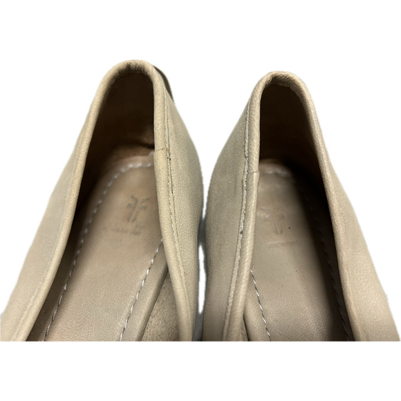 Frye Regina Ballet Leather Ash Grey Pointed Toe Flats Women's Size 10M - Picture 6 of 12